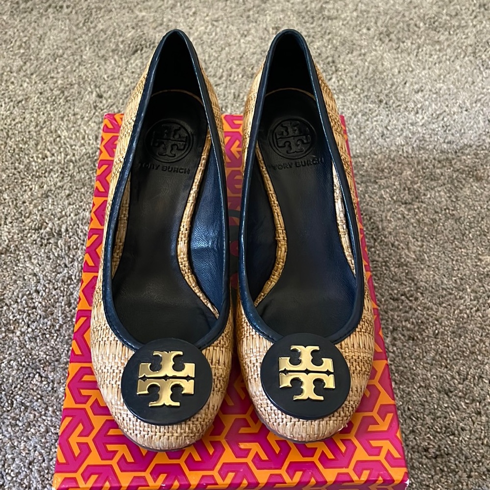 Tory Burch Sally Raffia Straw Wedge